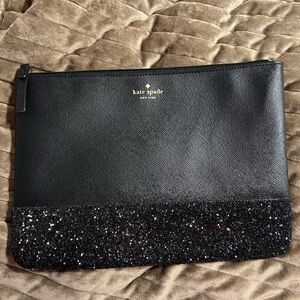 Kate Spade Black and Glitter Pouch